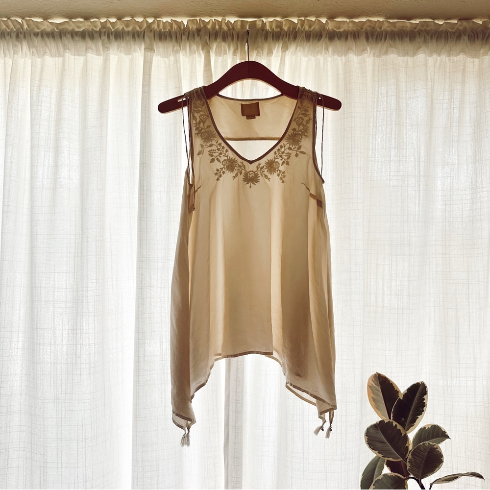 MAEVE 100% SILK boho coastal cowgirl top